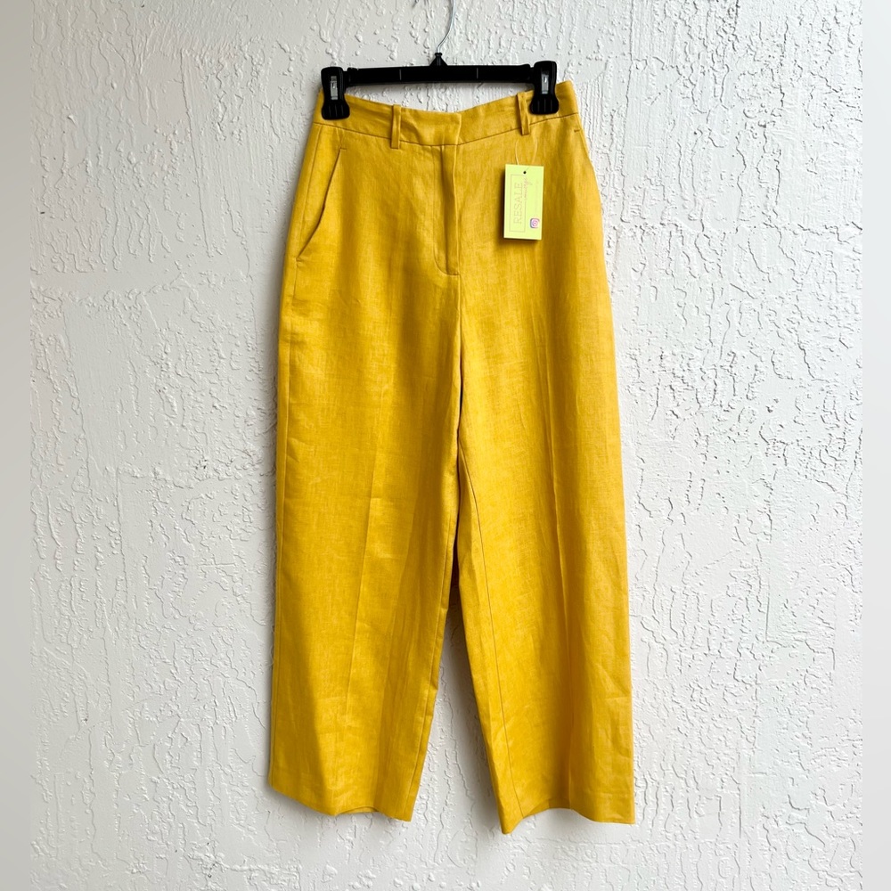 Zara dark yellow linen pants XS